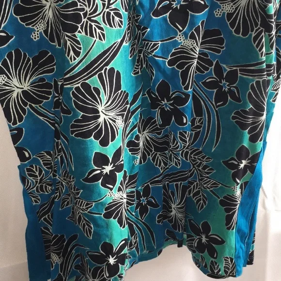 Coral Bay Blue Floral Cotton Tunic Top Swim Cover Up Dress | Size M (NWT) - Picture 11 of 12